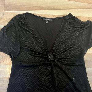 Black v-neck top